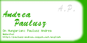 andrea paulusz business card